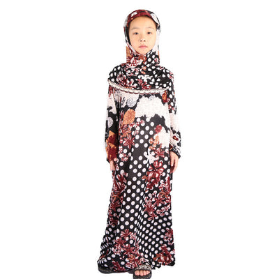 Middle Eastern Islamic Floral Cloth Kids Prayer Robe