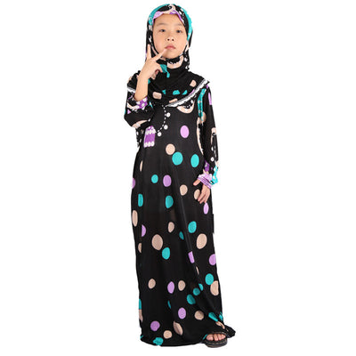 Middle Eastern Islamic Floral Cloth Kids Prayer Robe