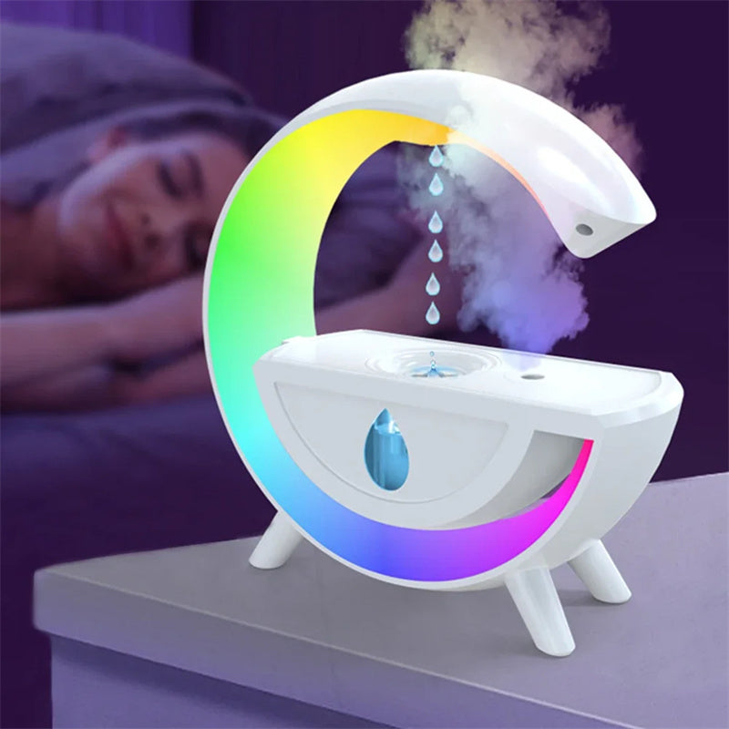 RGB Night Light Water Droplet Sprayer Anti-Gravity Air Humidifier 350ml