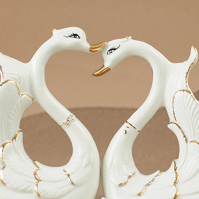 Swan Ornaments Ceramic Home Accessories Ornaments