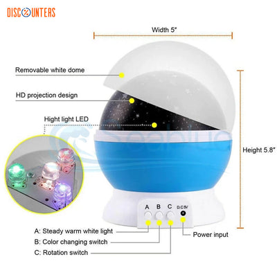 Projector Night Light Rotating Sky Moon Lamp